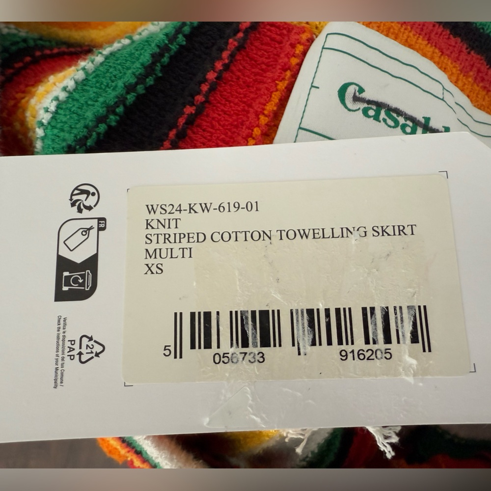 Casablanca Striped Cotton Towelling Skirt - Picture 9 of 9
